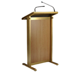 Senator Lectern Gold - Dual mic Inputs , light socket, and a digital clock