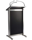 Senator Lectern - Silver - Dual mic Inputs , light socket, and a digital clock